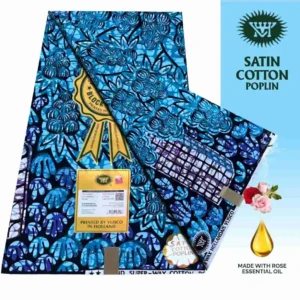 Vlisco Holland Cotton Wax Oct 25 Design – Cornflower Blue